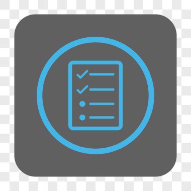 Denetim listesi sayfa yuvarlak kare düğme