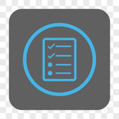 Denetim listesi sayfa yuvarlak kare düğme