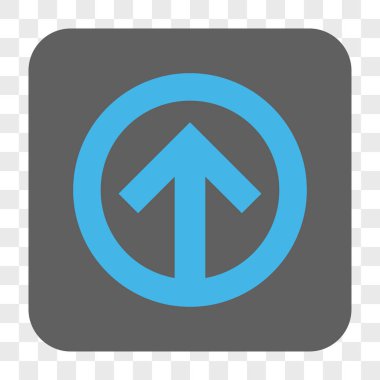 Yön yukarı yuvarlak kare düğme