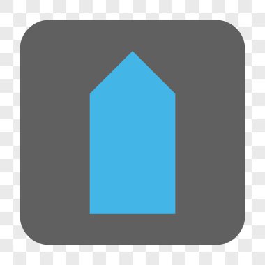 Yön yukarı yuvarlak kare düğme