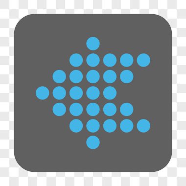 Noktalı ok sol yuvarlak kare düğme