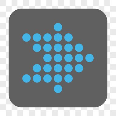 Noktalı ok sağ yuvarlak kare düğme