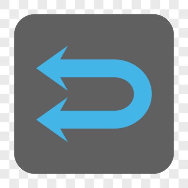 Çift sol ok yuvarlak kare düğme