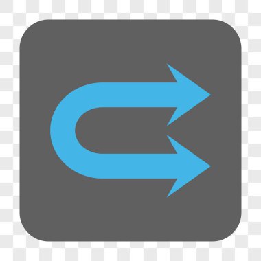 Çift sağ ok yuvarlak kare düğme