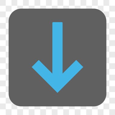 Aşağı ok yuvarlak kare düğme