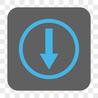 Aşağı yönlü ok yuvarlak kare düğme