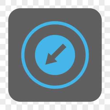 Kare düğme aşağı sol yönlü ok yuvarlak