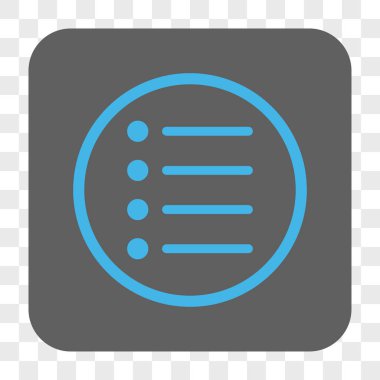 Öğeleri yuvarlak kare düğme