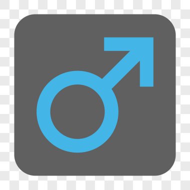 Erkek sembolü kare düğme yuvarlak