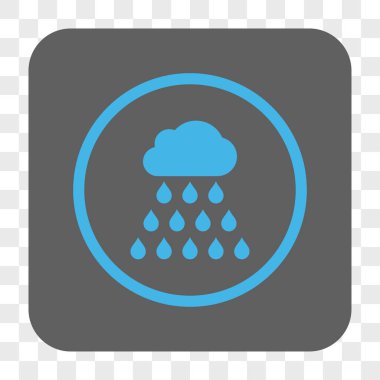 Yağmur bulutu yuvarlak kare düğme