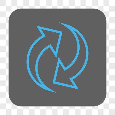 Yenile okları yuvarlak kare düğmesi