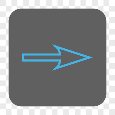 Keskin ok sağ yuvarlak kare düğme