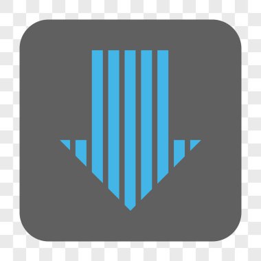 Yuvarlatılmış Kare düğme aşağı çizgili ok