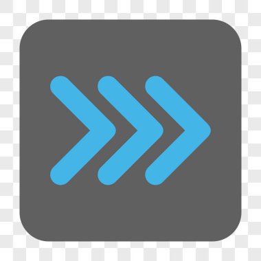 Üçlü ok ucu sağ yuvarlak kare düğme