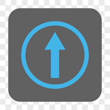 Yukarı yönlü ok yuvarlak kare düğme