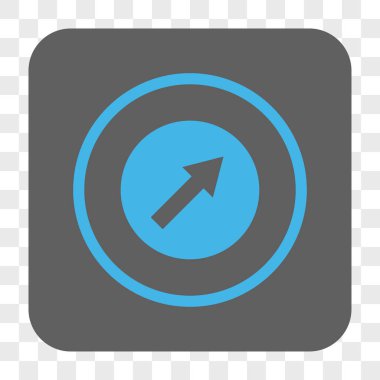 Yukarı sağ yuvarlak ok yuvarlak kare düğme