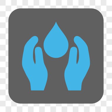 Su bakımı yuvarlak kare düğme