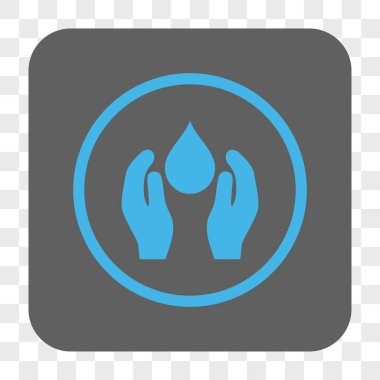 Su bakımı yuvarlak kare düğme