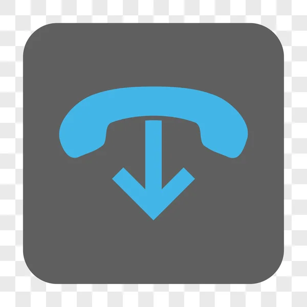 Telefon hängt runden quadratischen Knopf auf — Stockvektor