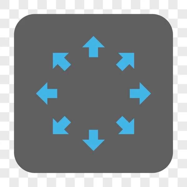 ラジアル矢角丸正方形ボタン — ストックベクタ