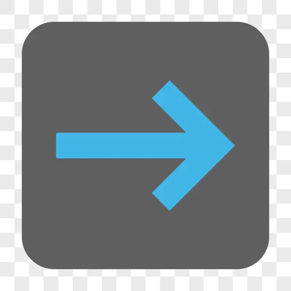 Pijl-rechts afgerond vierkante knop — Stockvector