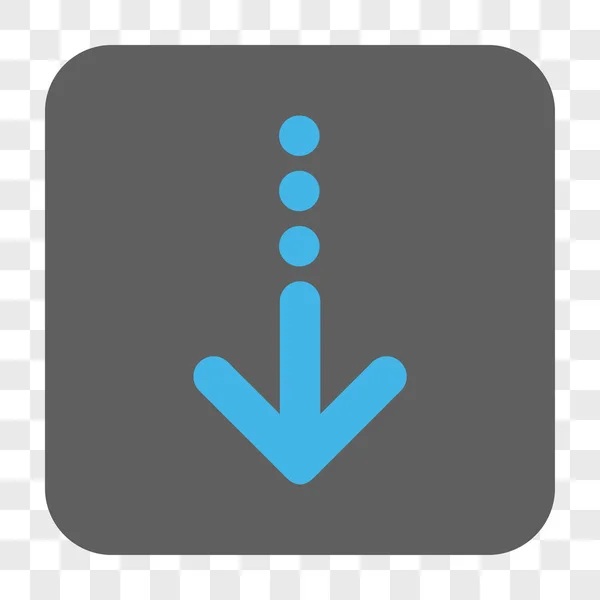 Envoyer vers le bas arrondi bouton carré — Image vectorielle