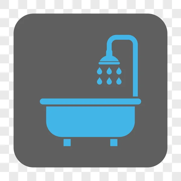 Baño de ducha redondeado botón cuadrado — Vector de stock