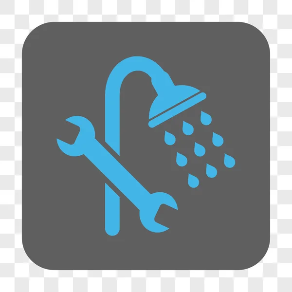 Shower Plumbing Rounded Square button — стоковый вектор