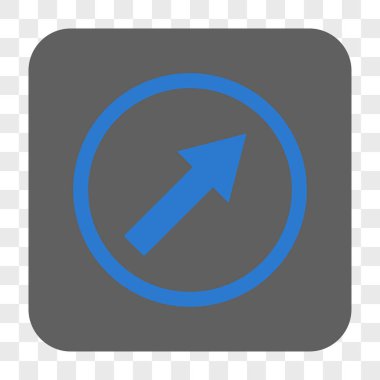 Yukarı sağ yuvarlak ok yuvarlak kare düğme