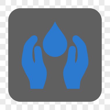 Su bakımı yuvarlak kare düğme