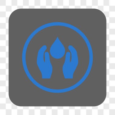 Su bakımı yuvarlak kare düğme