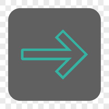 Ok sağ yuvarlak kare düğme