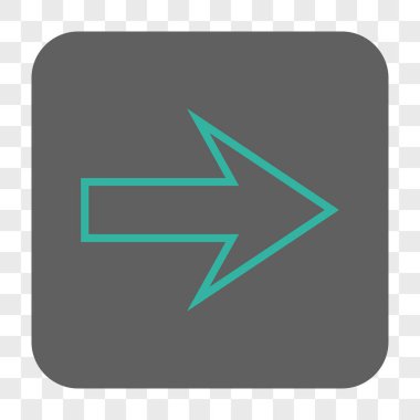 Ok sağ yuvarlak kare düğme