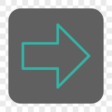 Ok sağ yuvarlak kare düğme