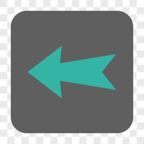左矢印の丸い四角ボタン — ストックベクタ