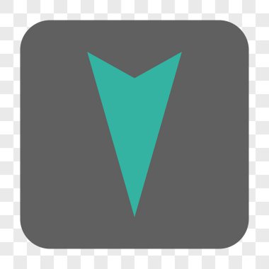 Ok ucu yuvarlatılmış kare düğmesini basılı