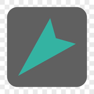 Kare düğme ok ucu sol aşağı yuvarlanmış