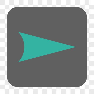 Ok ucu sağ yuvarlak kare düğme