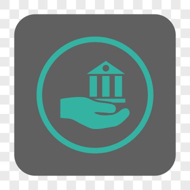 Banka hizmet yuvarlak kare düğme