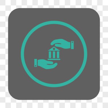 Banka hizmet yuvarlak kare düğme