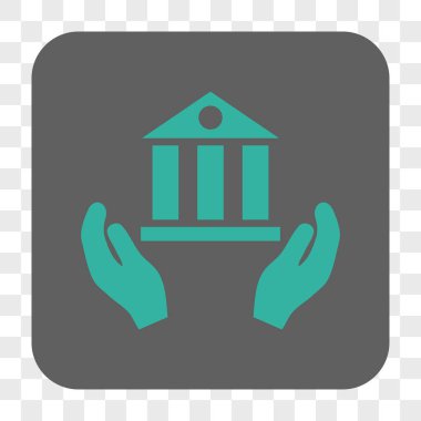 Banka hizmet yuvarlak kare düğme