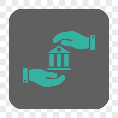 Banka hizmet yuvarlak kare düğme