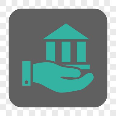 Banka hizmet yuvarlak kare düğme