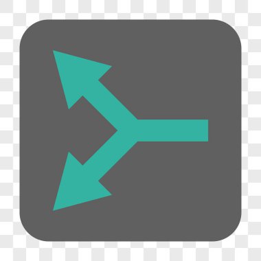 Bifurkasyon ok sol yuvarlak kare düğme