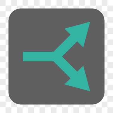 Bifurkasyon ok sağ yuvarlak kare düğme