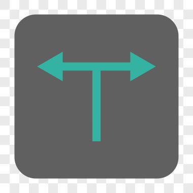 Bifurkasyon oklar sola doğru kare düğme yuvarlak