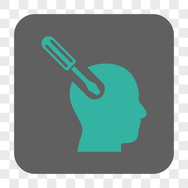 Beyin aracı yuvarlak kare düğme