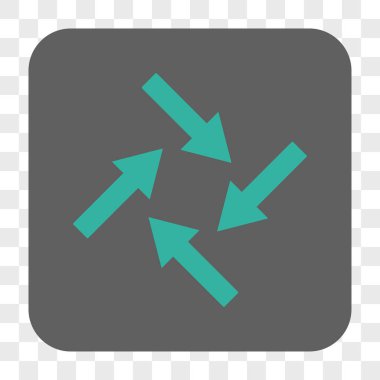 Merkezcil okları yuvarlak kare düğme