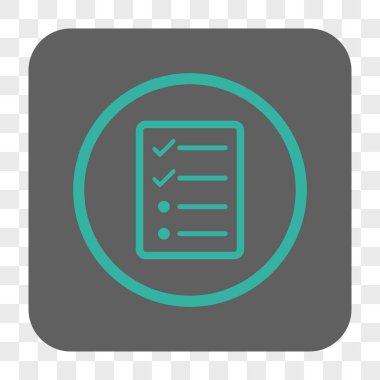 Denetim listesi sayfa yuvarlak kare düğme