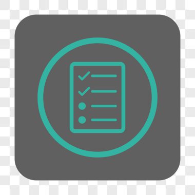 Denetim listesi sayfa yuvarlak kare düğme